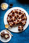 Chocolate hot cross buns