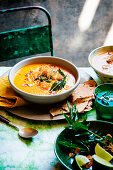 Spiced carrot and lentil soup