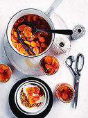 Apricots in cardamom syrup