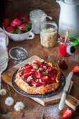 Stawberry pie with almonds