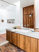 Modern bathroom in natural shades