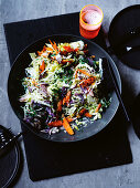 Grilled coleslaw with pickled cabbage and Yuzu mayonnaise