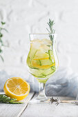 Cold and refreshing detox water with lemon and cucumber