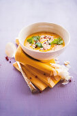 Caribbean pumpkin and coconut soup with coriander