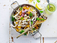 Moroccan chicken salad with couscous