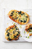 Spinach and cheese pizza