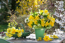 Yellow Bouquet With Daffodils And Lilacs