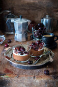Chocolate mousse with cherry