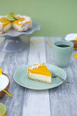 Mango cheesecake with lime and coconut