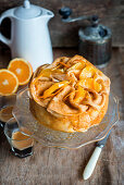 Orange jam and creame crepe cake