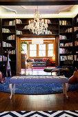 Elegant library with classic furniture