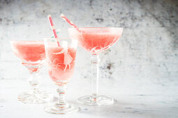 Frozen rosé wine with raspberry syrup