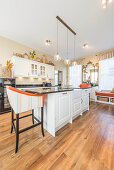 Large kitchen-dining room in American country-house style