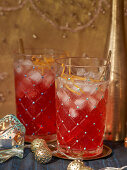 Pomegranate and orange cocktaisl with gin (Christmas)
