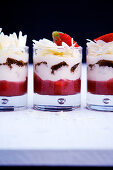 Strawberry tiramisu served in glasses