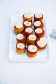 Banana cakes on a serving platter