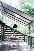 Dining table and chairs on the terrace