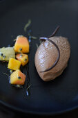 Chocolate mousse with papaya