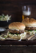Burger with slaw
