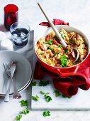 Oven-Baked Risotto with Chicken and Chorizo