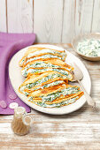 Pancakes with spinach and quark