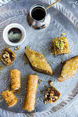 Baklava aus Bosnien mit Kaffee