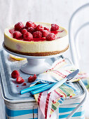 Raspberry Ricotta Cheesecake with Amaretti Crust