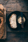 Rustic bread with butter