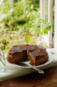 Beetroot cake with chocolate ganache