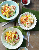 Coconut rice pudding with fruit