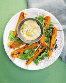 Roasted pumpkin salad with curry dressing