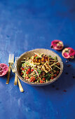 Barley and chickpea tabbouleh with halloumi