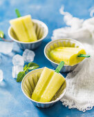 Pineapple and mint lollies