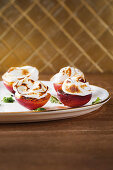 Grilled nectarines with marshmallow fluff