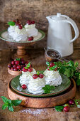 Gooseberry mini pavlovas with cream