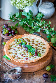 Gooseberry pie with quark filling