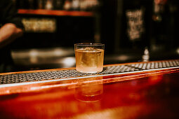 A drink on a bar counter (The Grid Bar, Cologne, Germany)