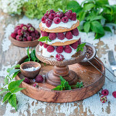 Raspberry shortcake with sourcream