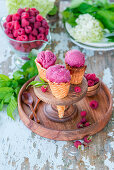 Raspberry banana ice cream