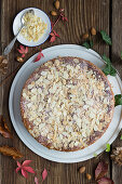 Quick, easy apple and almond cake