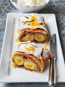 Caribbean strudel with bananas and nuts