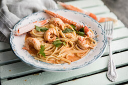 Pasta mit Scampi in Sahnesauce