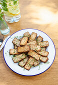 Marinated almond tofu with thyme
