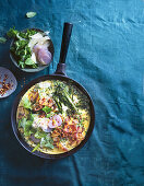 Broccolini, lemon thyme and pancetta frittata with cheese