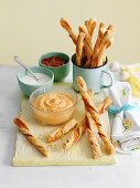 Cheese Straws with dip