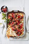 North african lamb meatballs with couscous