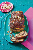 Chocolate and hazelnut croissant bread and butter pudding