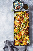 Persian-spiced barley and mandarin salad with almonds