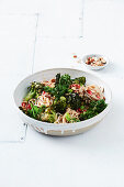 Roasted broccoli and noodle salad with sesame dressing
