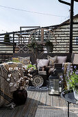 Lavishly decorated, ethnic-style roof terrace